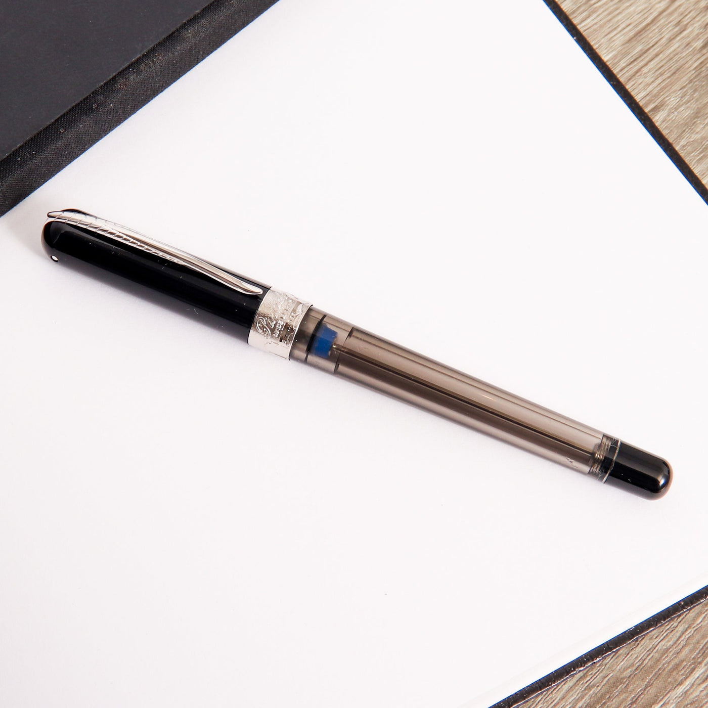 Pineider Avatar Twin Tank Touchdown Graphene Black Fountain Pen Capped