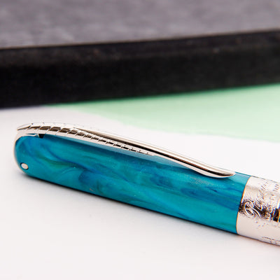 Pineider Avatar UR Abalone Green Ballpoint Pen Feather Clip