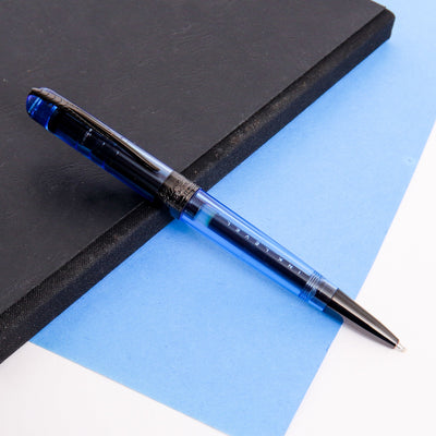 Pineider Avatar UR Demo Black Ice Blue Ballpoint Pen Black Trim