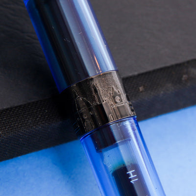 Pineider Avatar UR Demo Black Ice Blue Ballpoint Pen Engravings