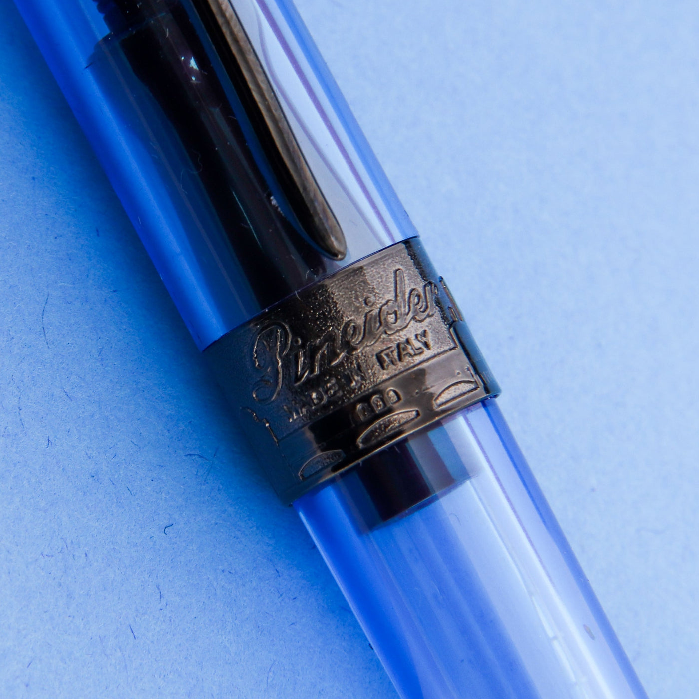 Pineider Avatar UR Demo Black Ice Blue Fountain Pen Center Band