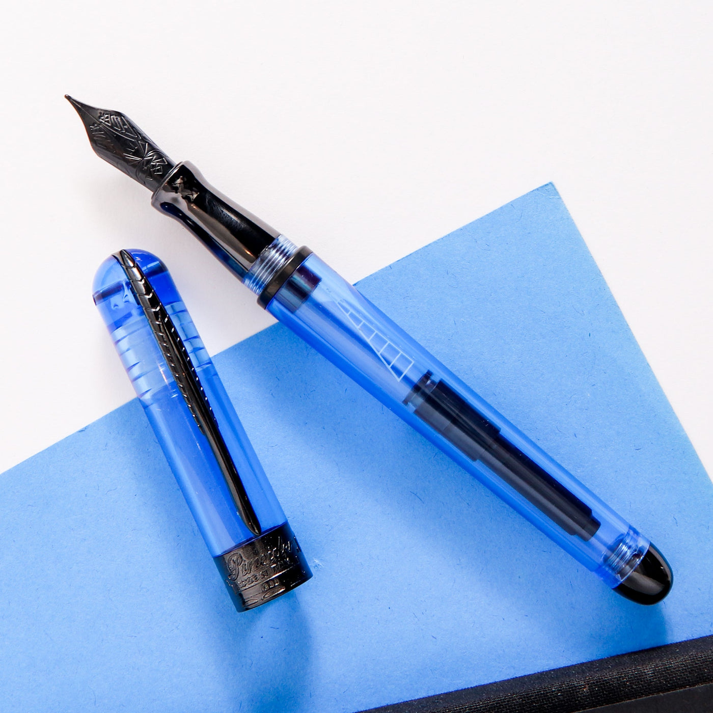 Pineider Avatar UR Demo Black Ice Blue Fountain Pen Demonstrator