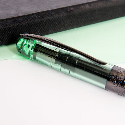 Pineider Avatar UR Demo Black Mint Ballpoint Pen Feather Clip