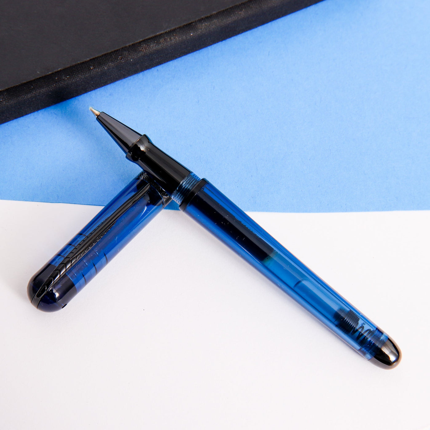 Pineider Avatar UR Demo Black Sky Blue Rollerball Pen