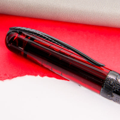 Pineider Avatar UR Demo Black Wine Red Ballpoint Pen Feather Clip