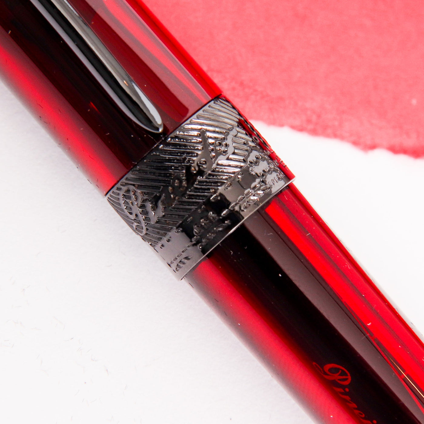 Pineider Avatar UR Demo Black Wine Red Rollerball Pen Center Band