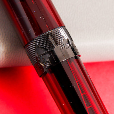 Pineider Avatar UR Demo Black Wine Red Rollerball Pen Engravings