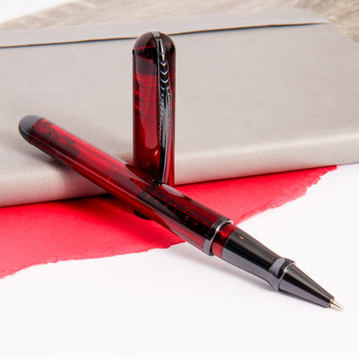 Pineider Avatar UR Demo Black Wine Red Rollerball Pen Uncapped