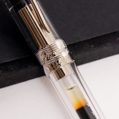 Pineider Avatar UR Demo Metal Clear Ballpoint Pen Center Band