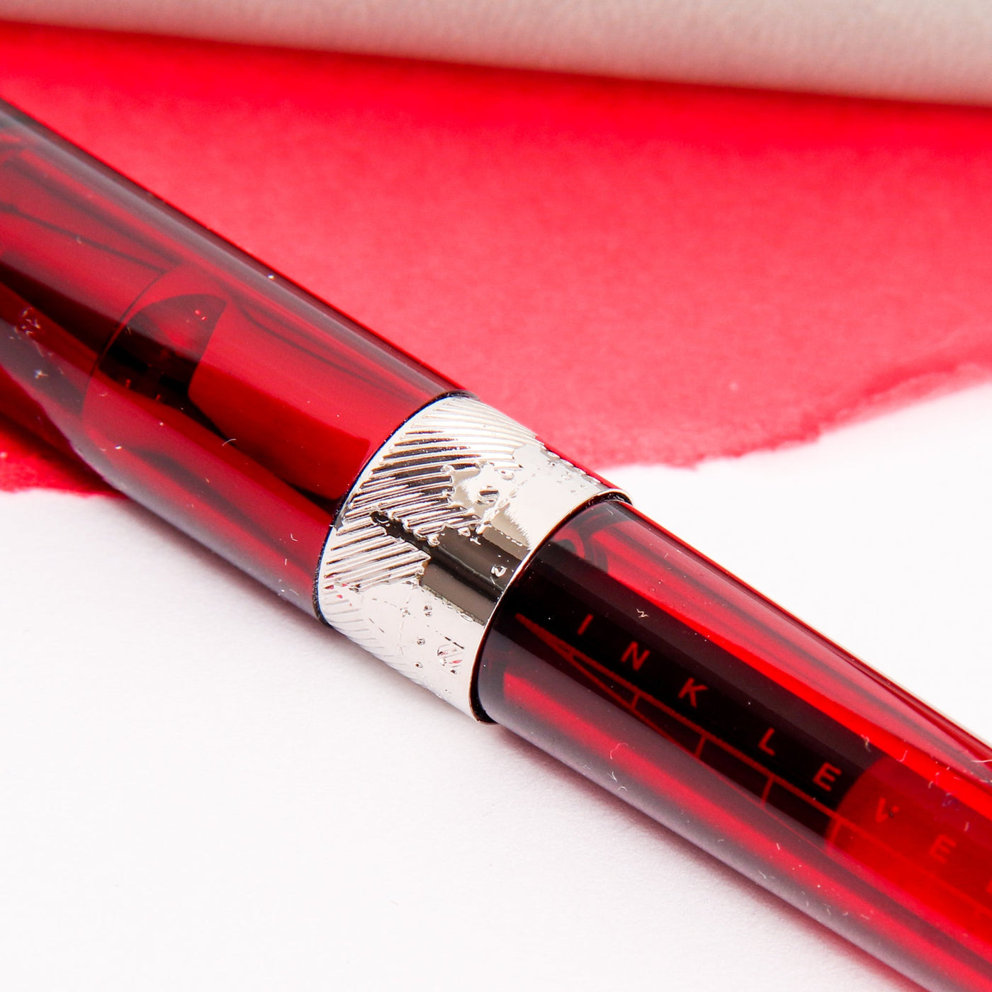 Pineider Avatar UR Demo Metal Wine Red Rollerball Pen Ink Level