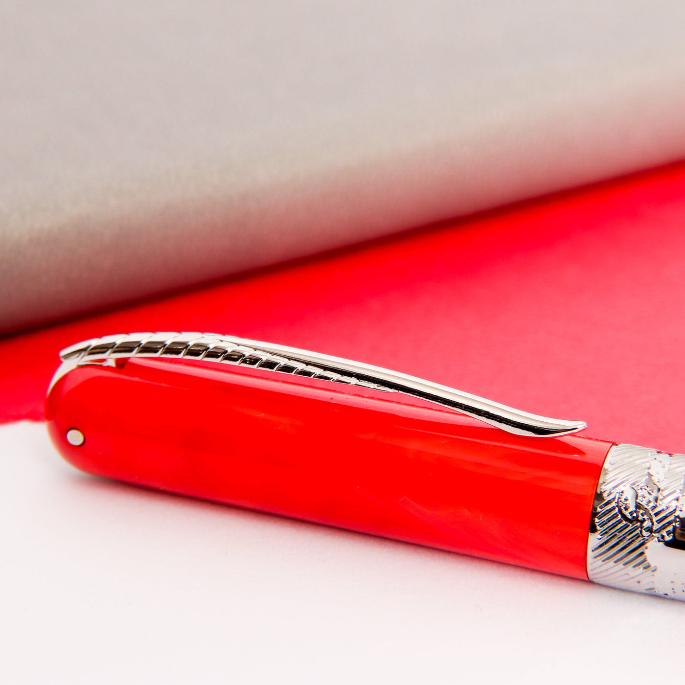 Pineider Avatar UR Devil Red Ballpoint Pen Feather Clip