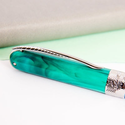 Pineider Avatar UR Forest Green Ballpoint Pen Feather Clip