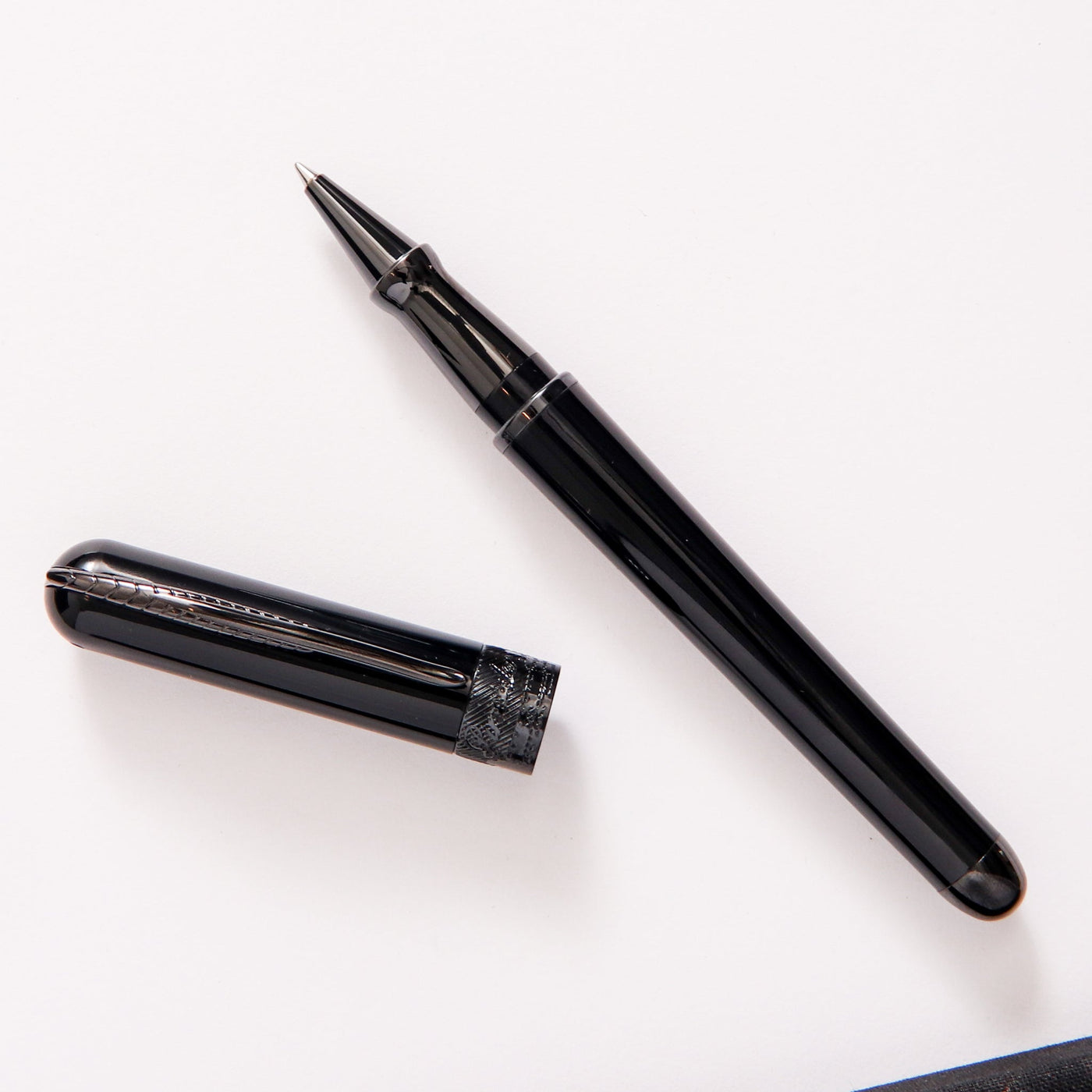 Pineider Avatar UR Glossy Black Rollerball Pen Blacked Out