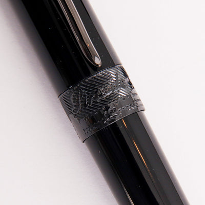 Pineider Avatar UR Glossy Black Rollerball Pen Center Band