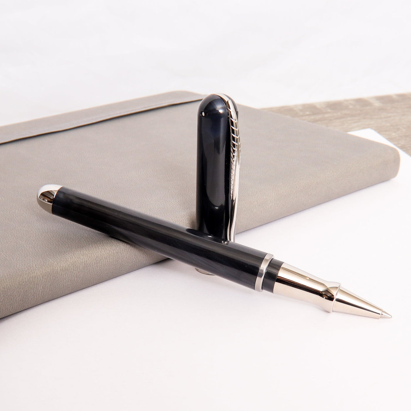 Pineider Avatar UR Graphene Black Rollerball Pen Uncapped