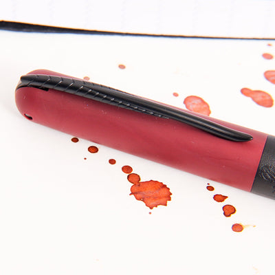 Pineider Avatar UR Matte Cherry Ballpoint Pen Feather Clip