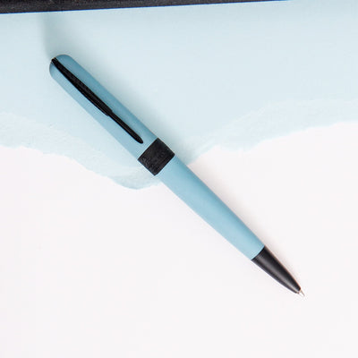 Pineider Avatar UR Matte Ice Blue Ballpoint Pen Black Trim