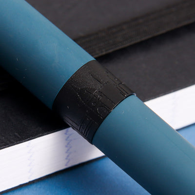 Pineider Avatar UR Matte Lapis Blue Ballpoint Pen Band Engravings