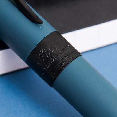 Pineider Avatar UR Matte Lapis Blue Ballpoint Pen Center Band