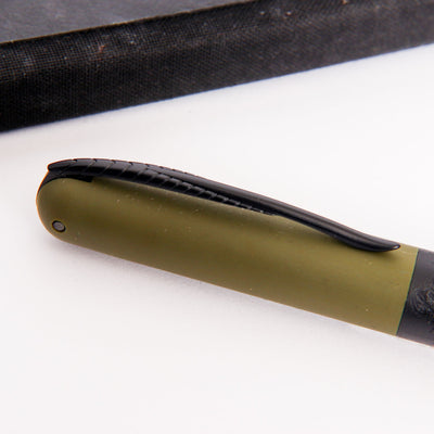 Pineider Avatar UR Matte Military Green Ballpoint Pen Feather Clip