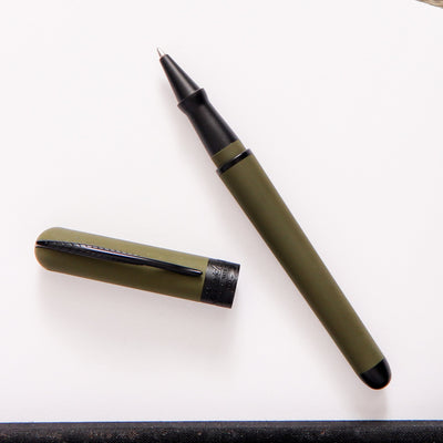 Pineider Avatar UR Matte Military Green Rollerball Pen Black Trim