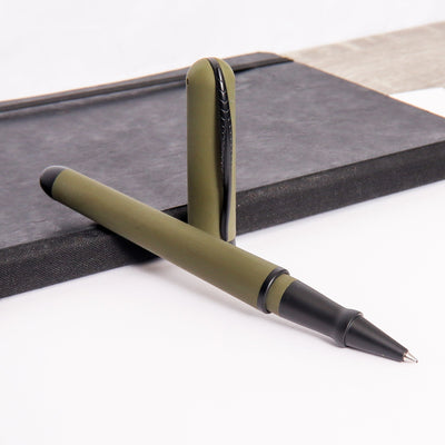 Pineider Avatar UR Matte Military Green Rollerball Pen Uncapped