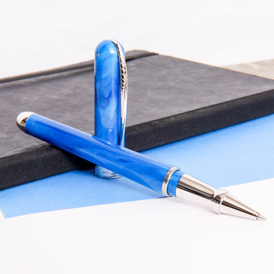 Pineider Avatar UR Neptune Blue Rollerball Pen Uncapped