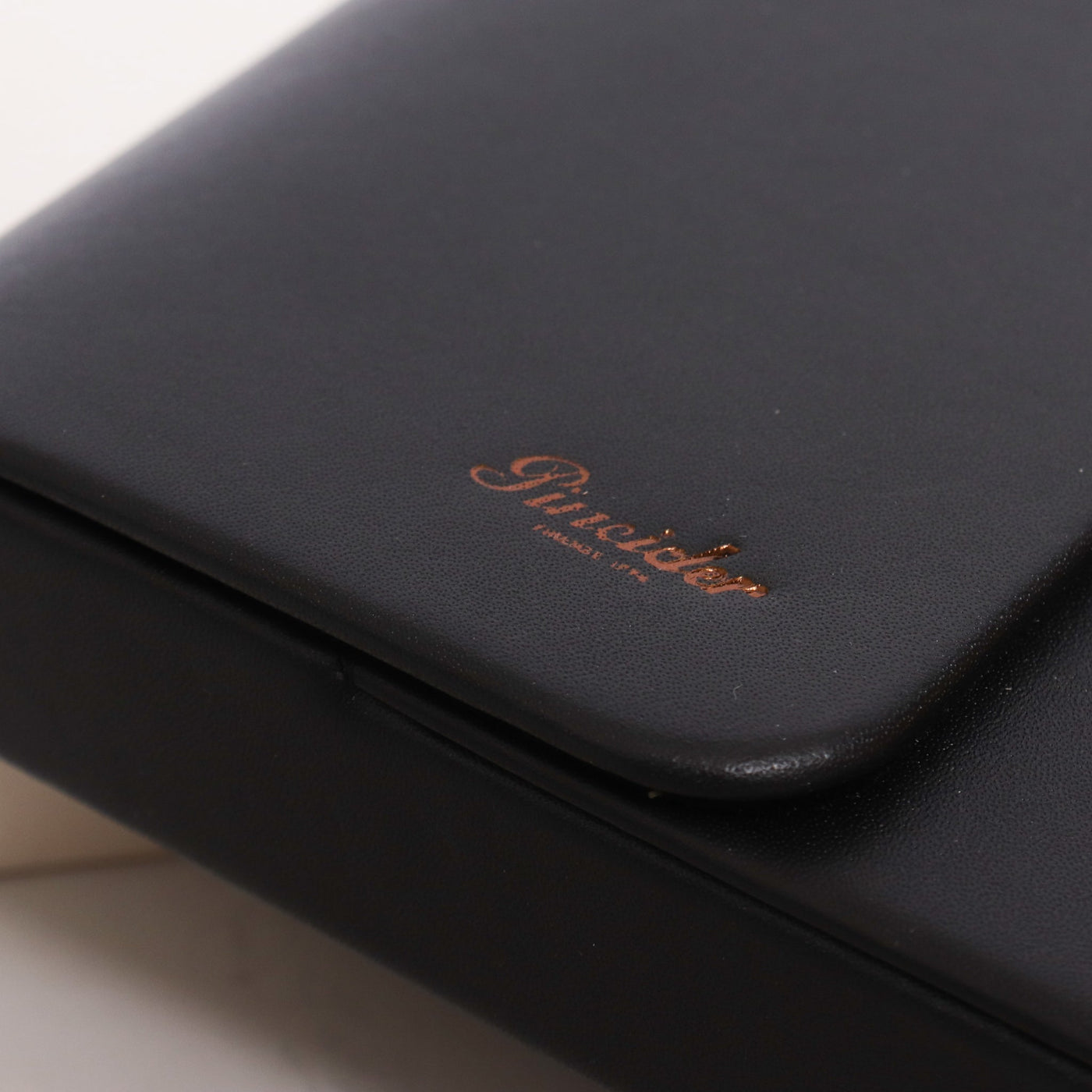 Pineider Black Leather Six Pen Case Logo