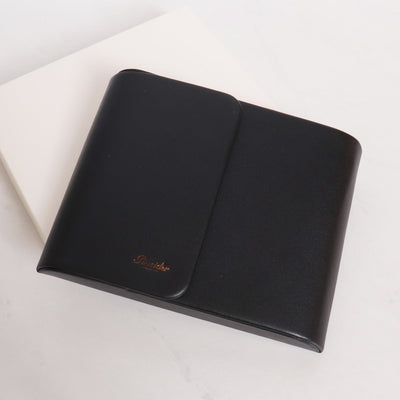 Pineider Black Leather Six Pen Case Magnetic Closure