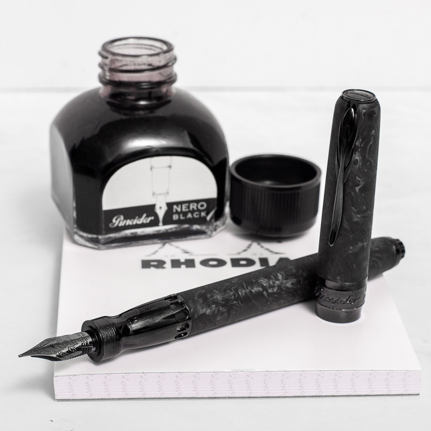 Pineider Mystery Filler Forged Carbon Black Fountain Pen
