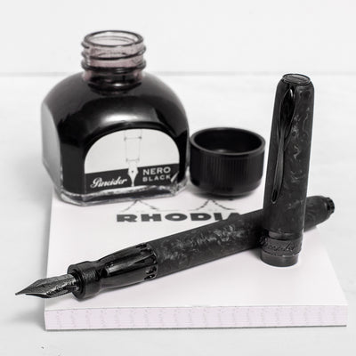 Pineider Mystery Filler Forged Carbon Black Fountain Pen