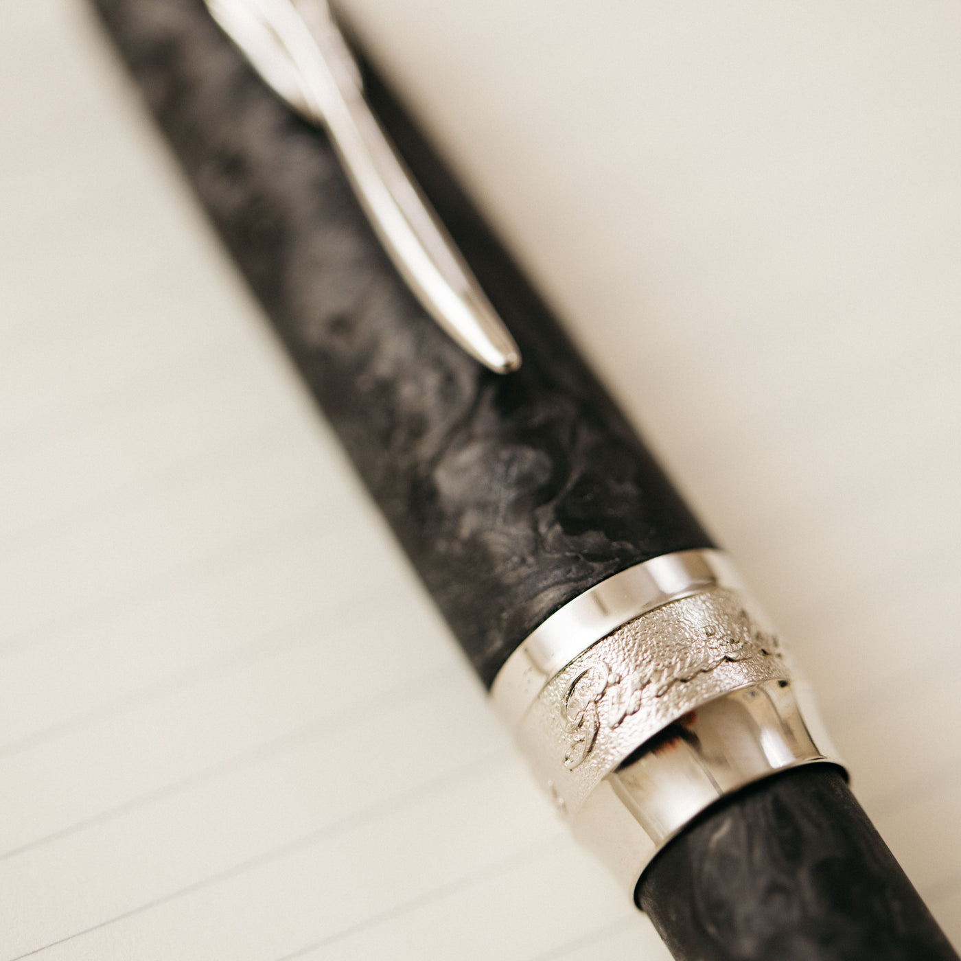 Pineider Mystery Filler Forged Carbon Fountain Pen
