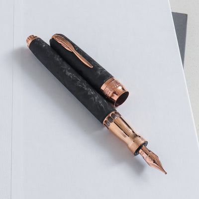 Pineider Mystery Filler Forged Carbon Rose Gold Fountain Pen