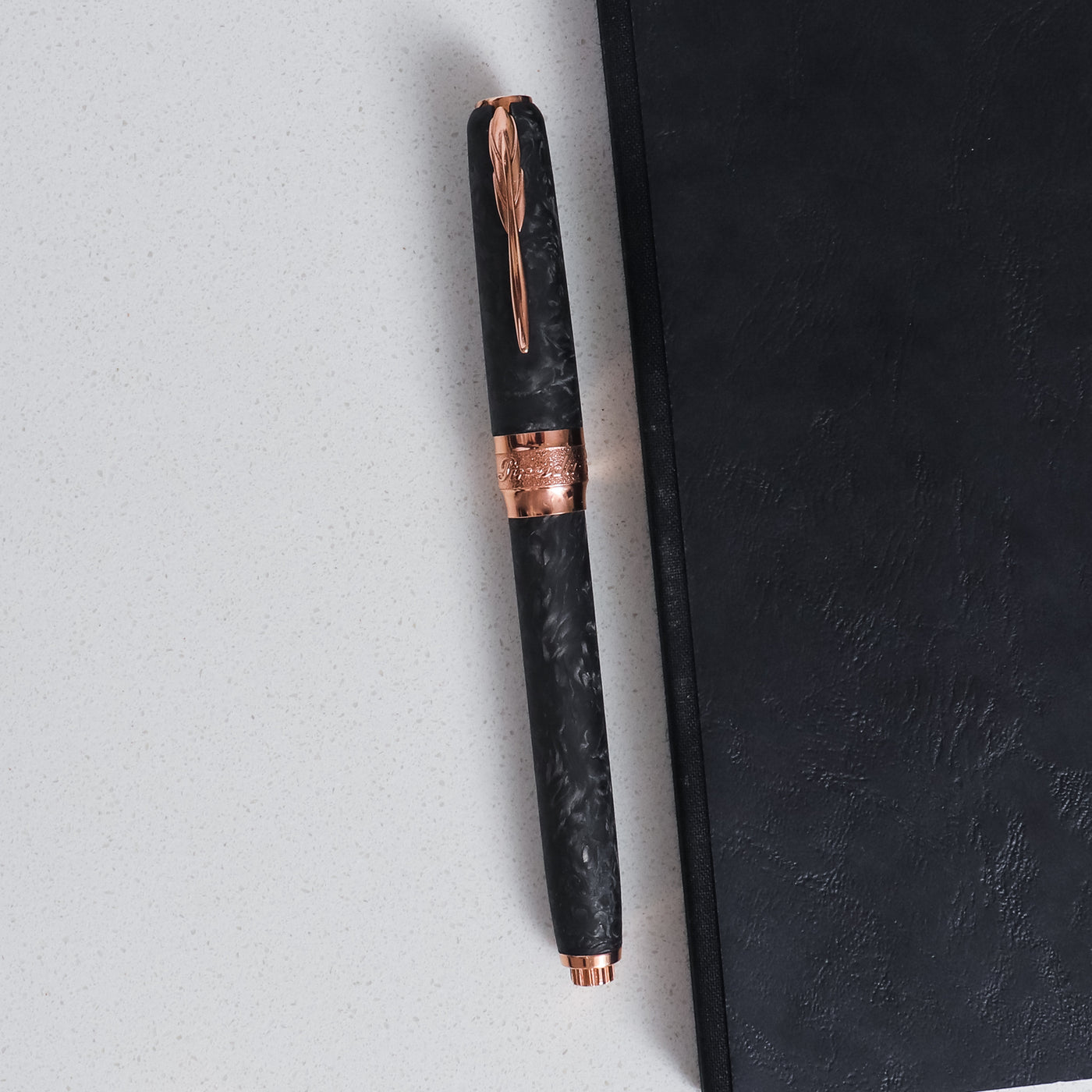 Pineider Mystery Filler Forged Carbon Rose Gold Fountain Pen