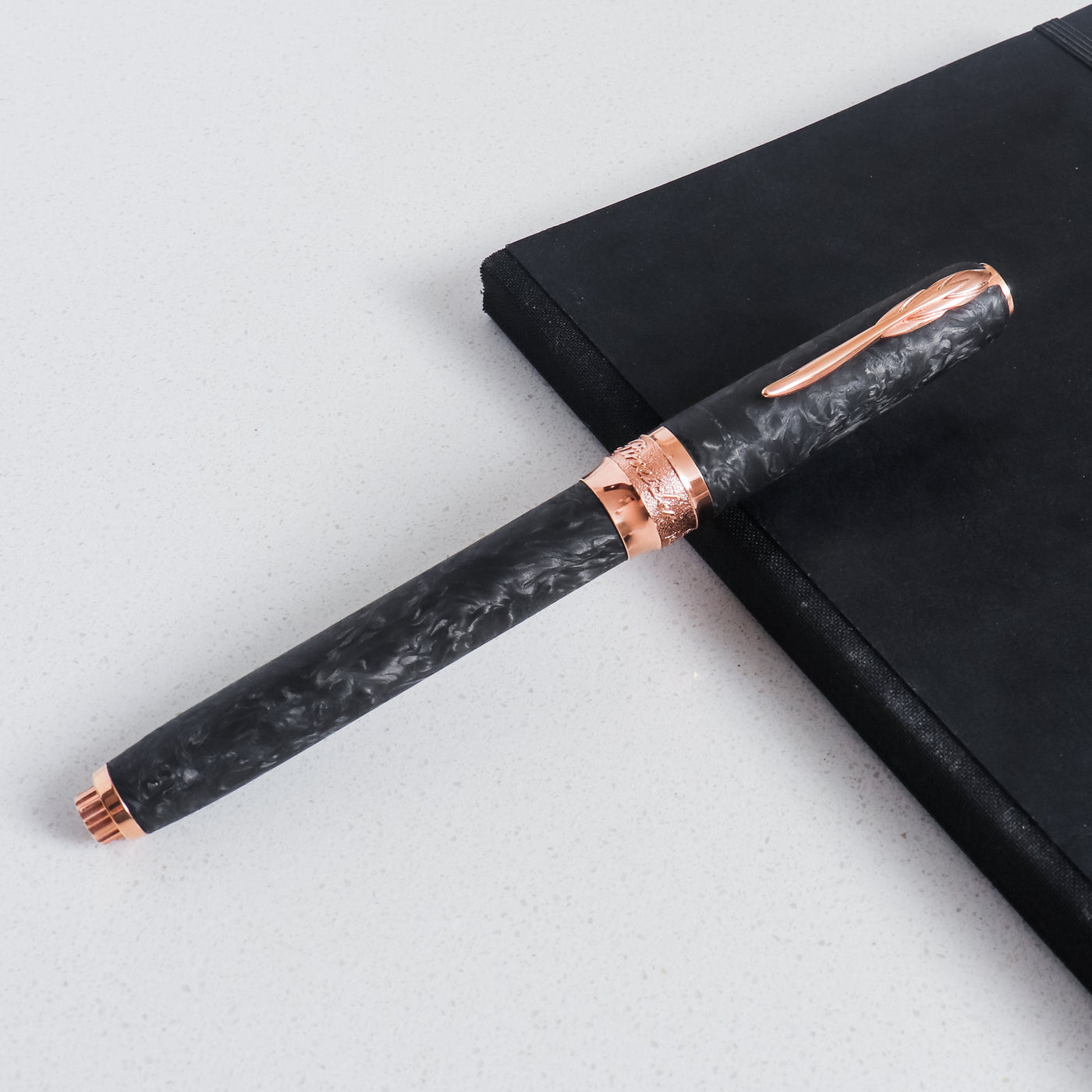 Pineider Mystery Filler Forged Carbon Rose Gold Fountain Pen