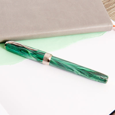 Pineider La Grande Bellezza Gemstone Malachite Fountain Pen Capped