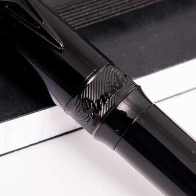 Pineider La Grande Bellezza Rocco Black with Black Trim Ballpoint Pen Center Band