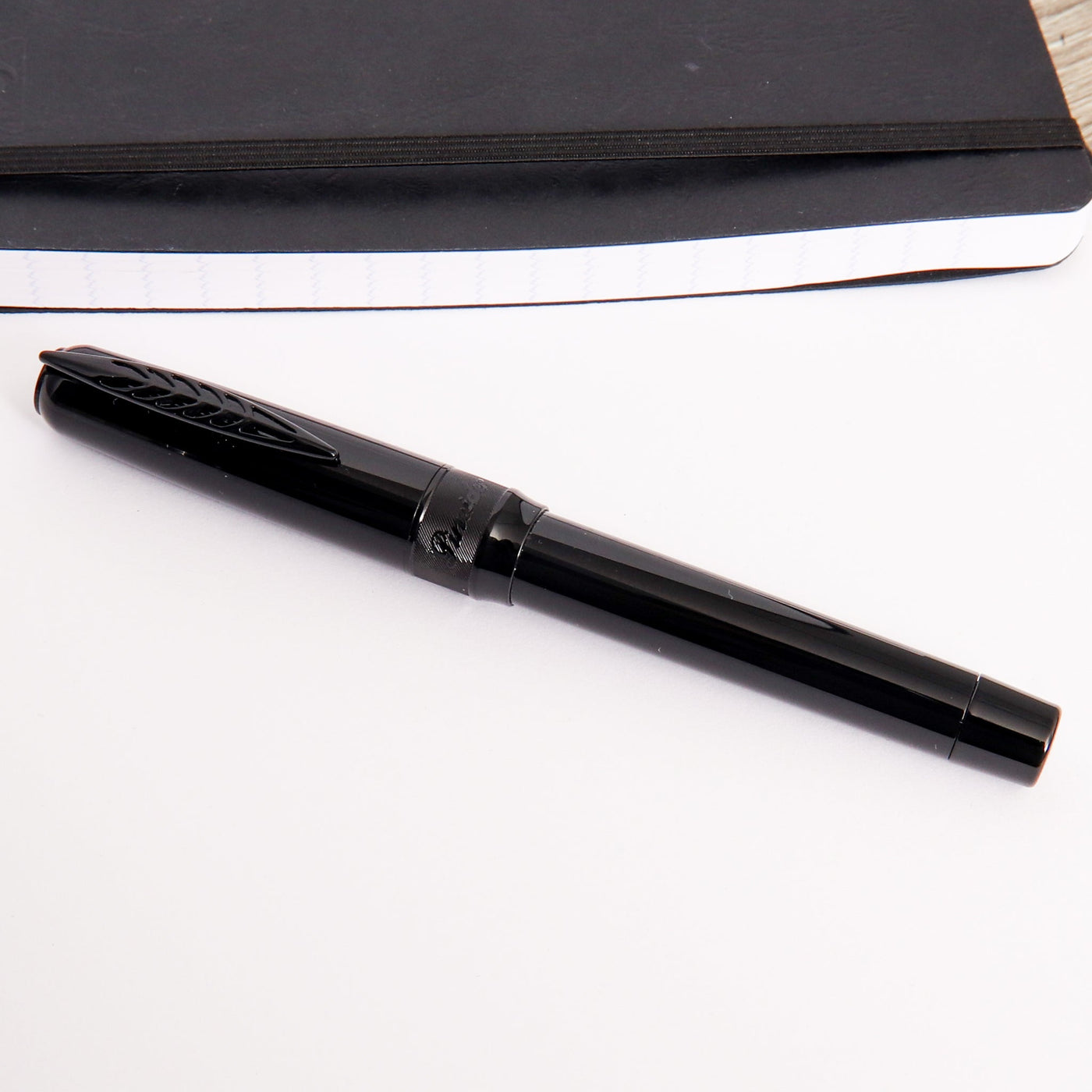 Pineider La Grande Bellezza Rocco Black with Black Trim Fountain Pen Cap On