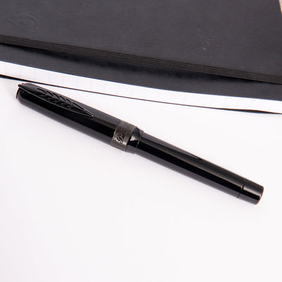 Pineider La Grande Bellezza Rocco Black with Black Trim Rollerball Pen Capped