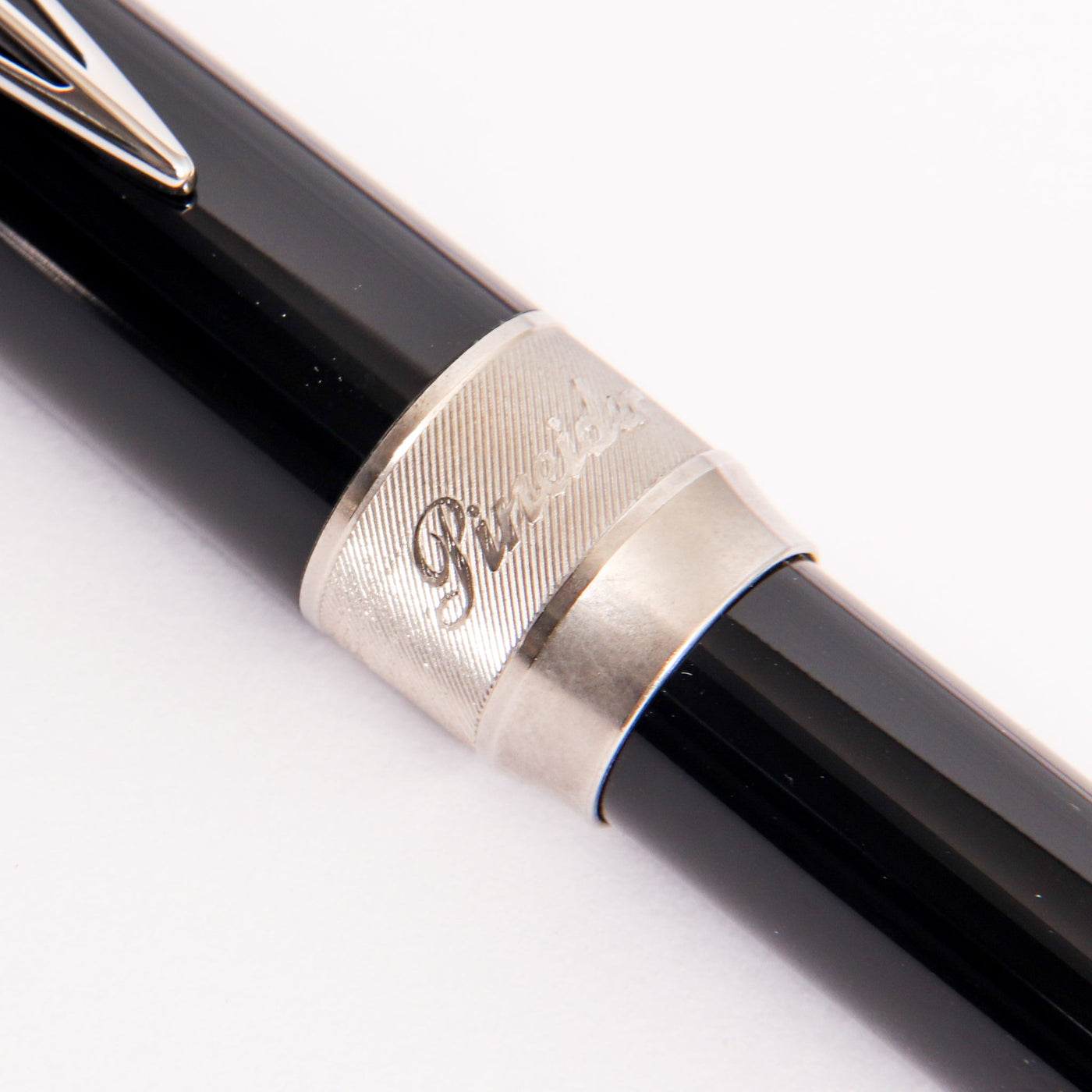 Pineider La Grande Bellezza Rocco Black with Palladium Trim Fountain Pen Center Band