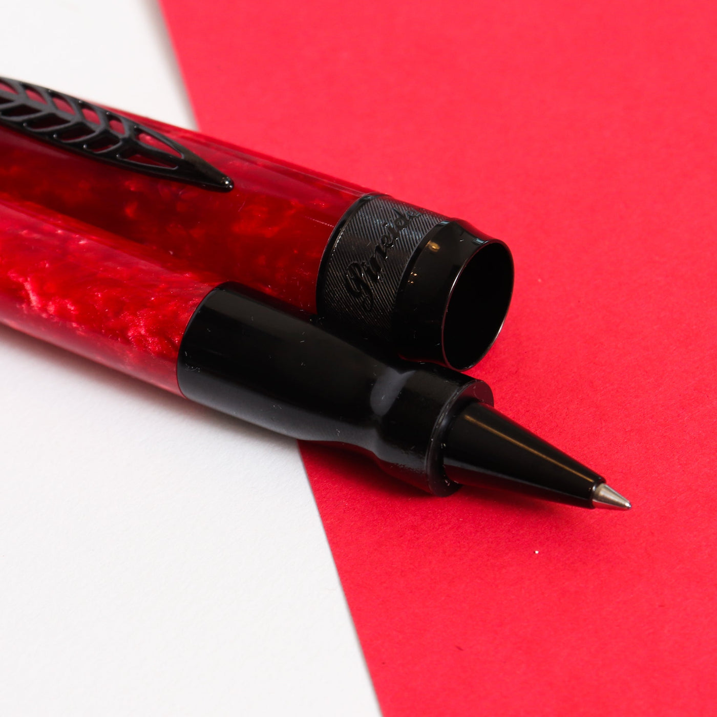 Pineider Rocco Red Rollerball Pen Tip