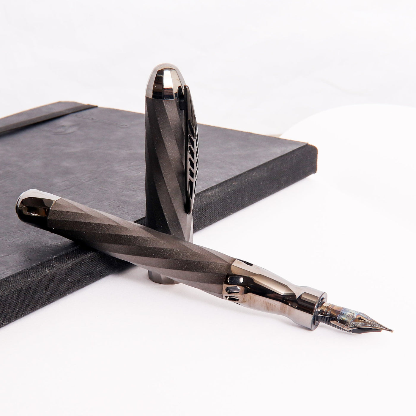 Pineider Matrix Black Fountain Pen Uncapped