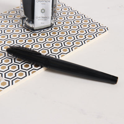 Pineider Modern Times All Black Rollerball Pen Capped