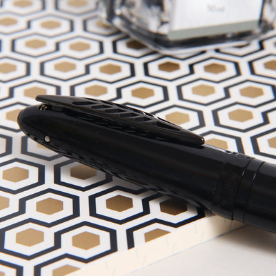 Pineider Modern Times All Black Rollerball Pen Clip