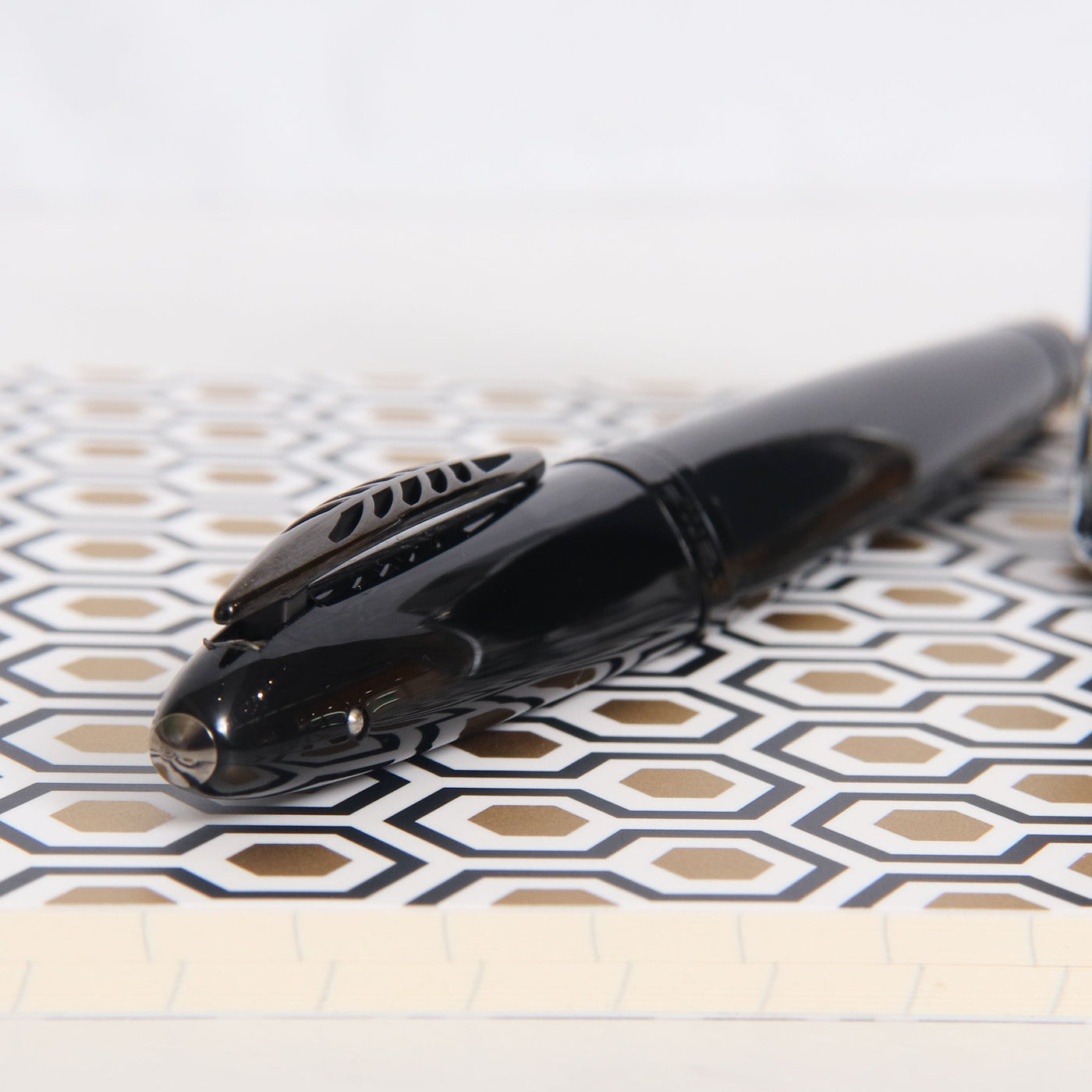 Pineider Modern Times All Black Rollerball Pen Triangular Shape