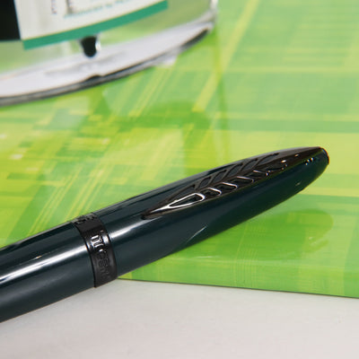 Pineider Modern Times British Racing Green & Black Ballpoint Pen Clip