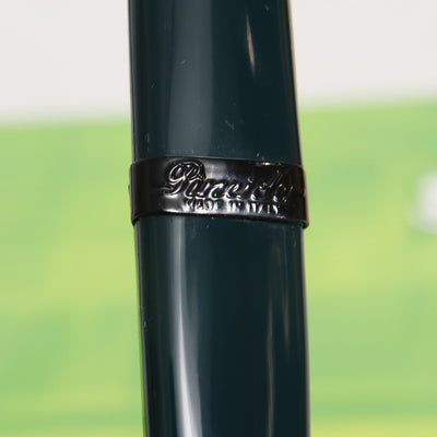 Pineider Modern Times British Racing Green & Black Ballpoint Pen Logo