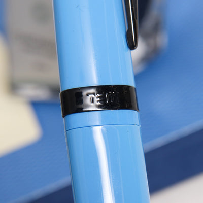 Pineider Modern Times France Racing Blue & Black Fountain Pen Center Band