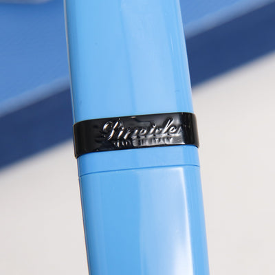Pineider Modern Times France Racing Blue & Black Fountain Pen Logo