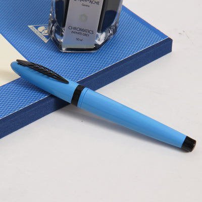 Pineider Modern Times France Racing Blue & Black Rollerball Pen Capped